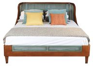 Breeze Elegant Rattan-Accented Upholstered Bed