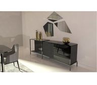 بوفيه كروس - أرجل معدنية بوحدات زجاجية ورخام