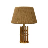 Burlap Table Lamp - Jute Shade and Stylish Gold Rod Base - TBM04