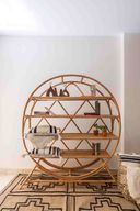 Mala Bookcase - Bamboo Circular Design & 4 Shelves