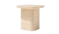 Travertine Side Table - Square Top - Outdoor & Indoor