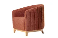Flutes Lounge Chair - Fully Upholstered - Beech Wooden Legs