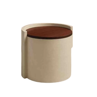 Formline Accent Outdoor Side Table – Stone & Wood