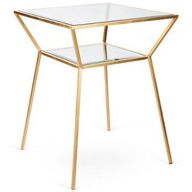 طاولة جانبية طوري اي جي 1001 - سطح زجاجي\مرايا - قاعدة معدن