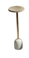 Petit Side Table - Marble Top & Base - Metal Leg - Round