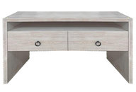 Locky Grey Wooden Dresser With Two Drawers & Upper Shelf