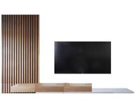 Louvres Floating TV Unit With Matte Wooden Finish