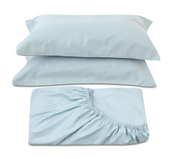 Light Blue Fitted Sheet + Pillowcases (400 TC)