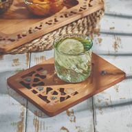 Ghazaleh Coaster Plate - Beech Wood And Pearl Inlaid