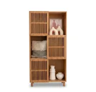 Beyla Shelf Unit In Natural Beech Wood With Oak Veneer