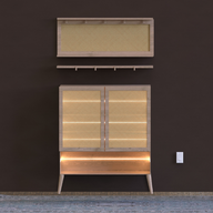 Sunset Glow Cabinet and Shelves