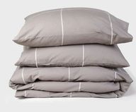 Percale Duvet Cover Set - ABBEY GREY