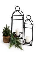 SteelNest Lanterns | Medium 14L x 14 W x 46 H cm | Black