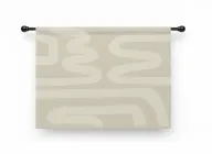 Cotton kilim Headboard With Black Rod