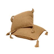 Floor Jute Cushion - Natural Fiber With Tassels