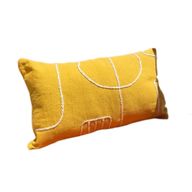 Yellow Abstract Lines Cushion - Bold Color Meets Handcrafted Detail