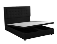 سرير منجد مع قاعدة سرير بآلية رفع للتخزين