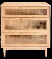 وحدة أدراج من الخشب والخيزران سيدرا بثلاثة أدراج واسعة