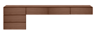 Sleek Floating 6 Drawer Oak Veneer Dresser