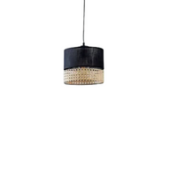 Emma Modern Pendant Straw and Black - YLM011