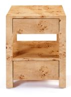 Burlap Nightstand - 2 Drawers & 1 Shelf