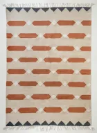 Bricks Wool Rug – Handwoven Geometric Design on Cotton Base
