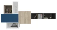 Cube Wall Unit 220 - With Mixed Open & Closed Storage Spaces