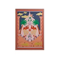 لوحة كانفا مستوحاة من الدار البيضاء – عمارة مغربية وألوان دافئة