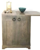 Carved Bar Cabinet - Extendable Wooden Top