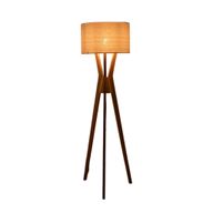 Modern Floor Lamp - Beech Wood Base & Fabric Shade - MFL075