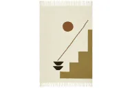 Earthy Abstract Handmade Wool Kilim Rug
