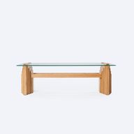 Sakkara Coffee Table - Glass Top - Oak Veneer - Rectangle