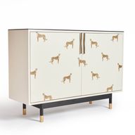 وحدة تخزين تشيتا مع بابين - خشب أرو مع حواف ذهبية