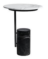 Athens Side Table - Marble Base & Top - Metal Frame