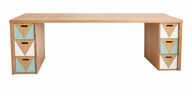 Lina Linear Desk With Attached Set Of Two Drawers