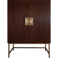 خزانة بار الترا بمقابض نحاسية وقشرة خشب الأرو