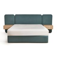 Modern Upholstered Bed with Wall-Mounted Panels