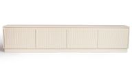 Fluted Off-White Lacquered TV Unit With Four Drawers