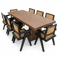 Japandi Rectangular Dining Table With Sturdy Base
