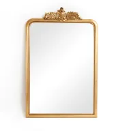 Fleur-De-Lis Ornate Gold Frame Wall Mirror