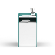 وحدة أدراج جينيس - مطلية لاكيه بدرجين ورف