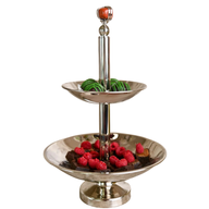 Stone Silver Two-Tier Bowl – Nickel-Coated Brass