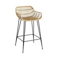 Chloe Bamboo Stool With Sleek Metal Frame