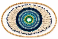 Mati Oval Handmade Wall Hanging in Blue & White