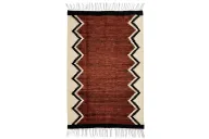 Terracotta Zigzag Handmade Wool Kilim Rug