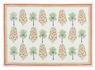 6 مفارش سفرة بتطريز شجرة البستان ( أخضر )