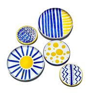 Blue and Yellow Symbolism Patterns Wall Plates