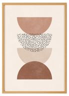 Minimalist Abstract Arches Printed Artwork With Wooden Frame