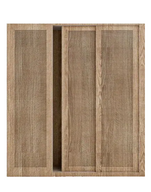 دولاب قشرة بلوط بتصميم شرائحي وأبواب منزلقة