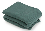 Olive Cotton Knit Throw Blanket